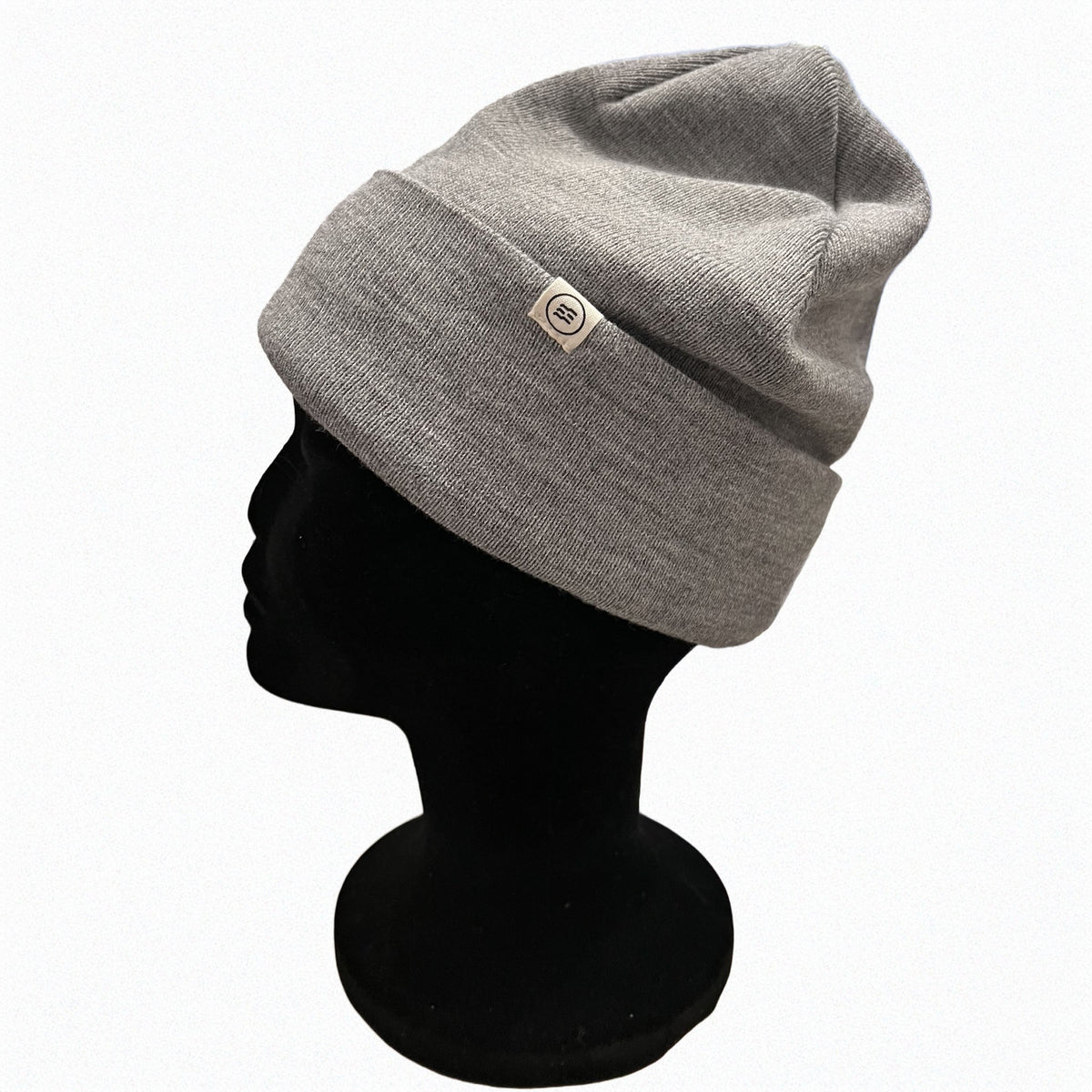 Tuque chinée grise en Polyana avec clip label discret