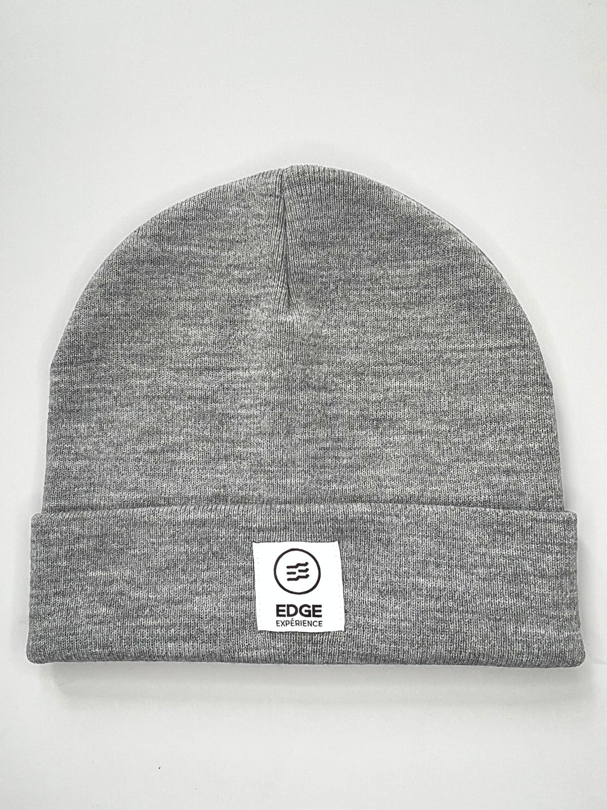 Tuque chinée grise en Polyana avec square label