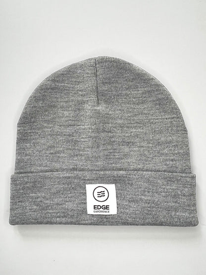 Tuque chinée grise en Polyana avec square label